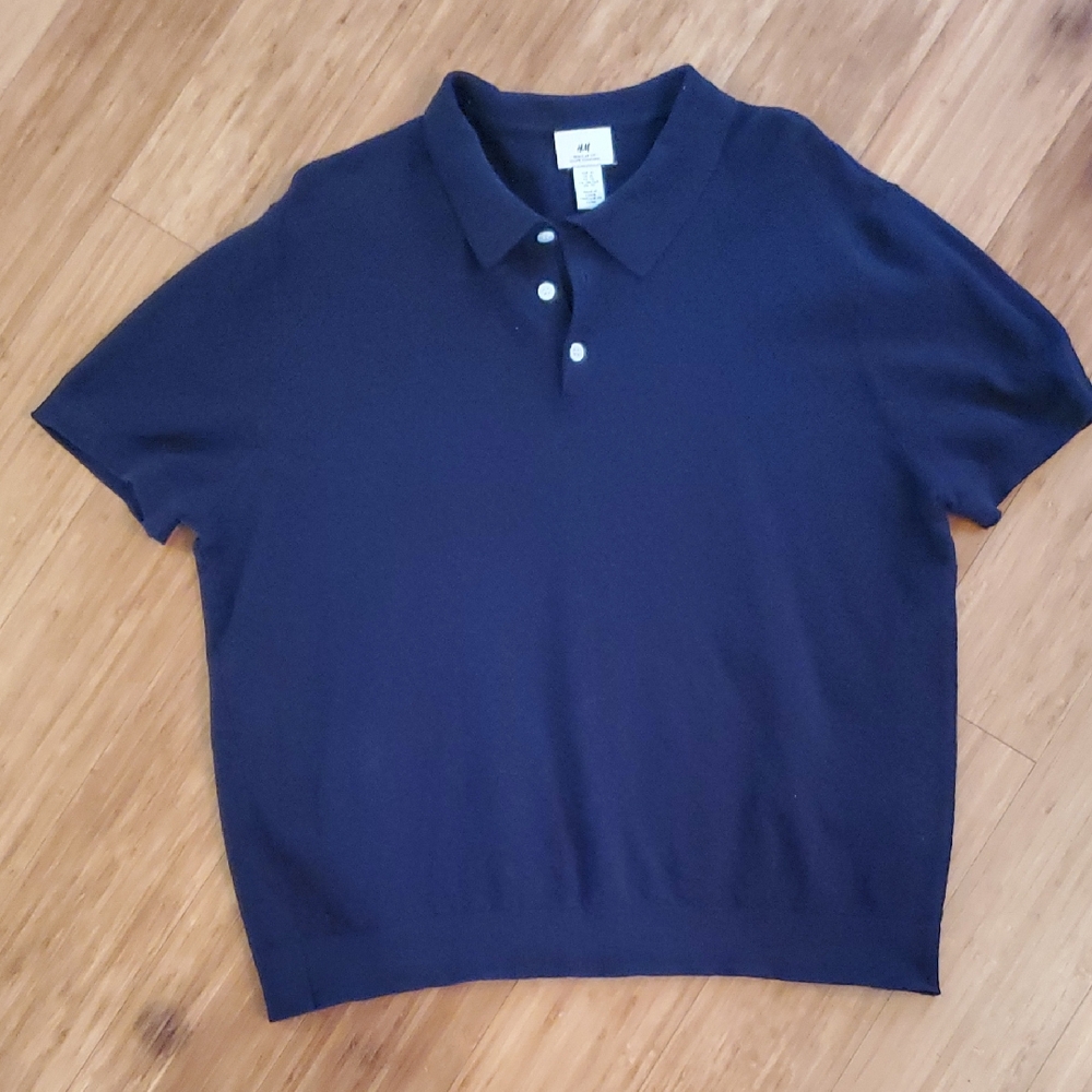 H&M Dark Blue Polo Shirt